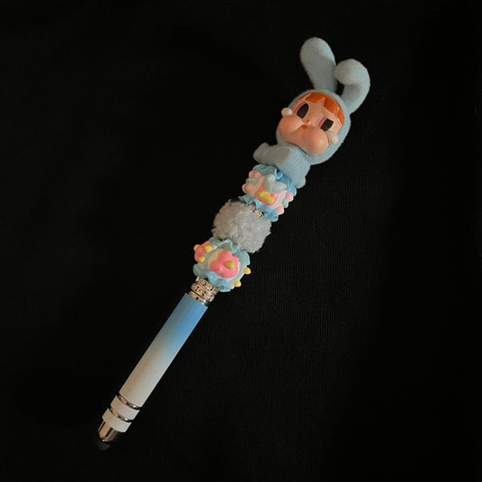Hand-Painted Beaded Crybaby Pen w/ Stylus Cap