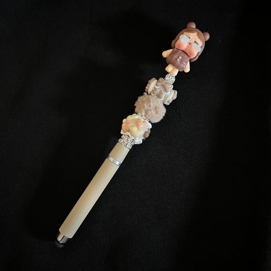 Hand-Painted Beaded Crybaby Pen w/ Stylus Cap