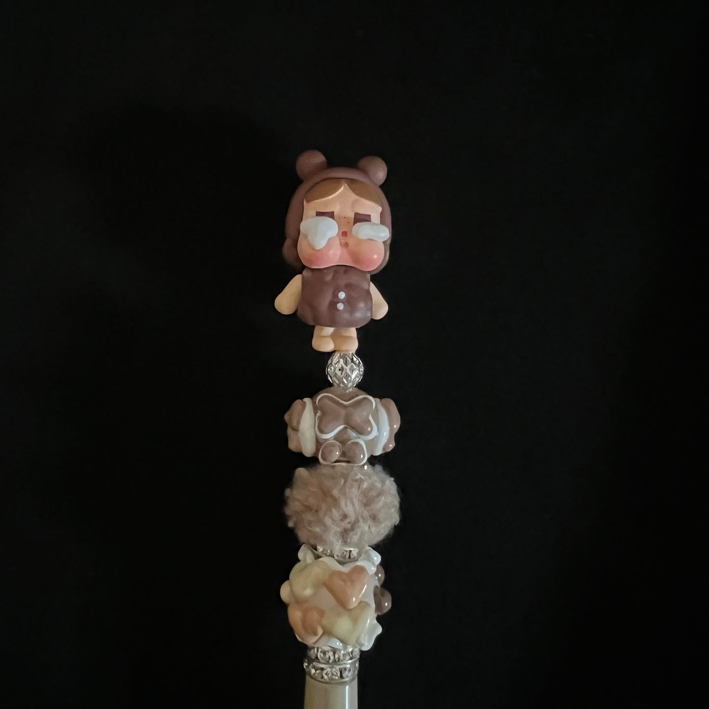 Hand-Painted Beaded Crybaby Pen w/ Stylus Cap