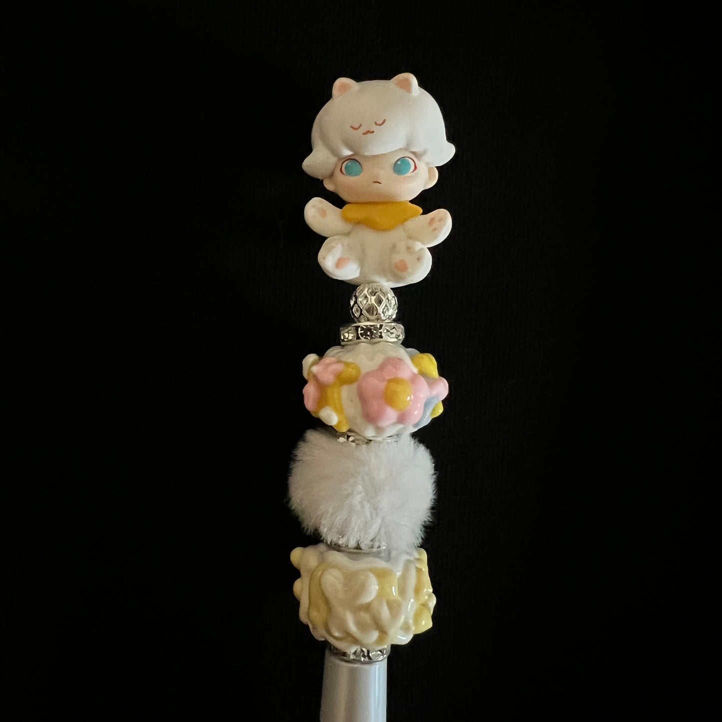 Hand-Painted Beaded Dimoo Pen w/ Stylus Cap