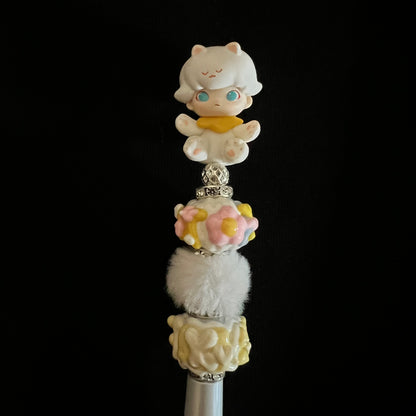 Hand-Painted Beaded Dimoo Pen w/ Stylus Cap